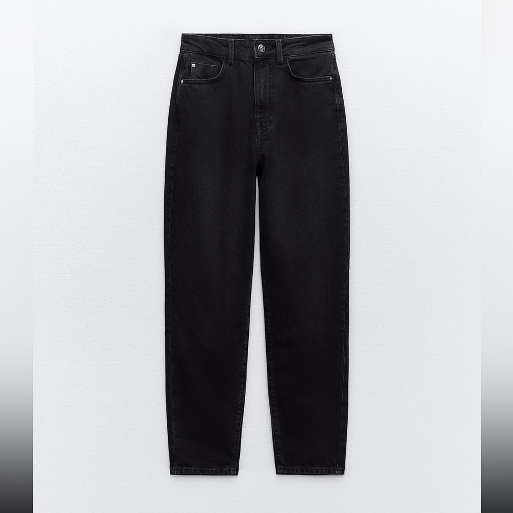 NWT - ZARA - HIGH RISE SLIM MOM LEG ANKLE COMFORT JEANS
